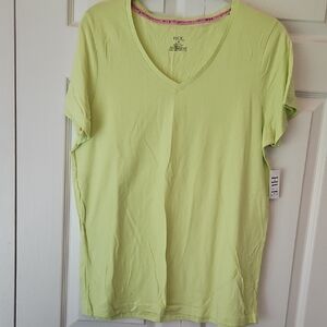 HUE Relaxed Yellow-Green Short Sleeve Tee